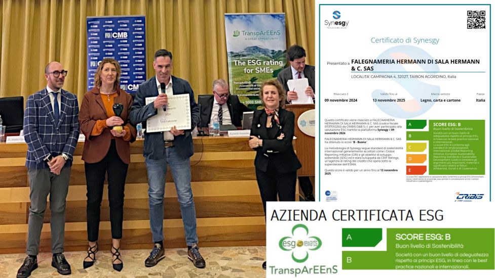 PREMIO PER CERTIFICAZIONE ESG